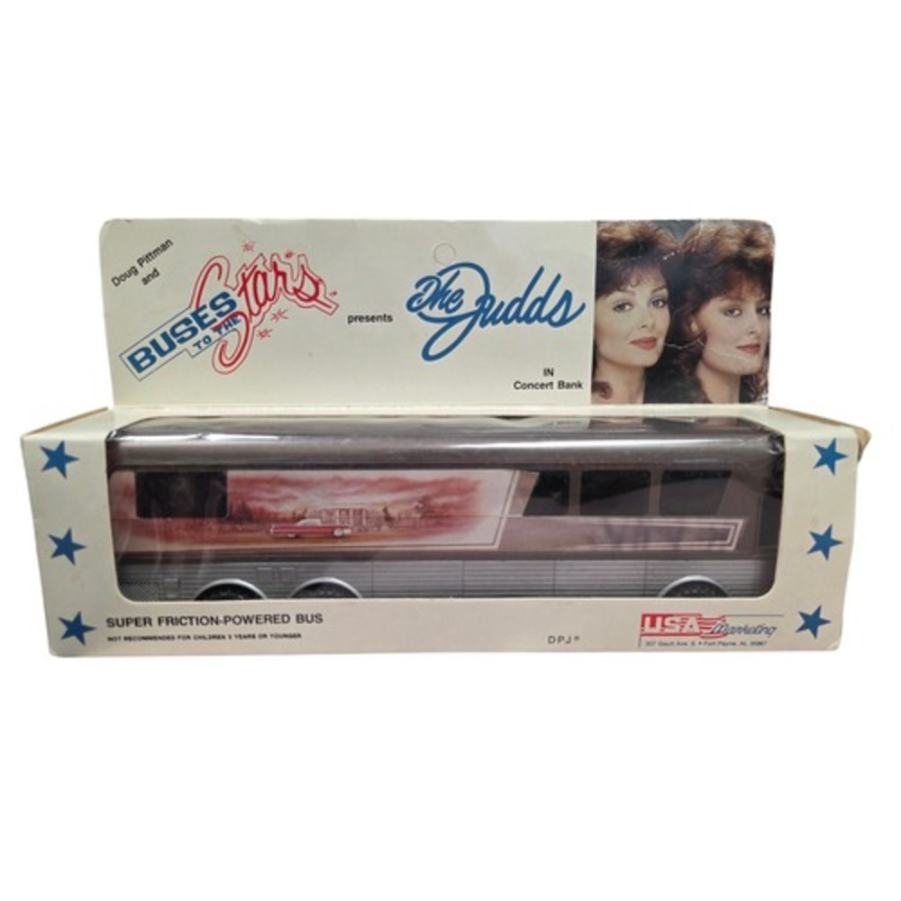Vintage The Judds Buses To The Stars Super Friction Powered Bus Coin Bank